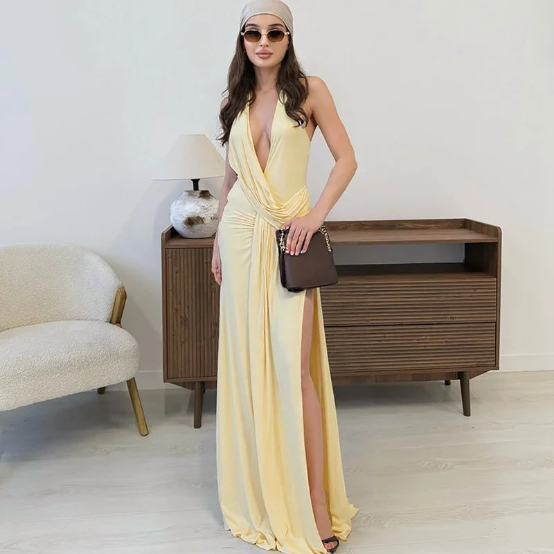 Penelopé Dress – Black / Yellow / Pink