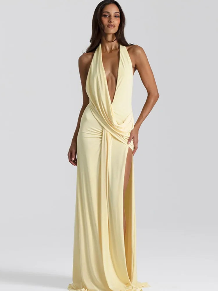 Penelopé Dress – Black / Yellow / Pink